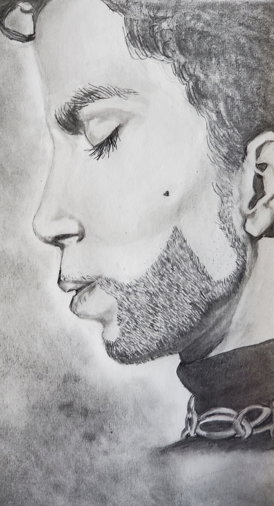 Prince custom charcoal drawing
